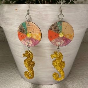 Handcrafted Seahorse dangle earrings NEW!